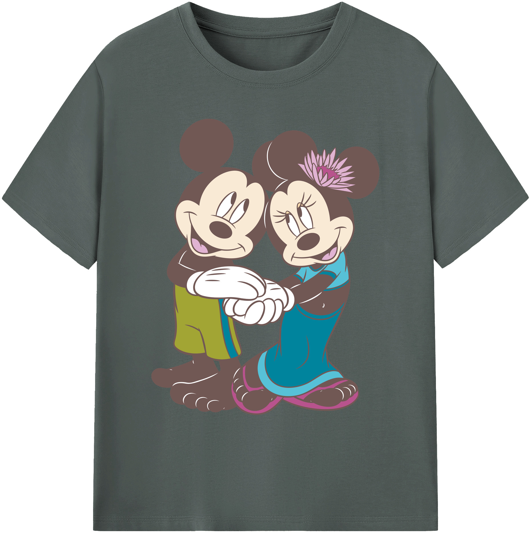 ミッキーマウス Mickey Mouse 綿100％ メンズ半袖Tシャツ｜肌触りやわらか＆通気性